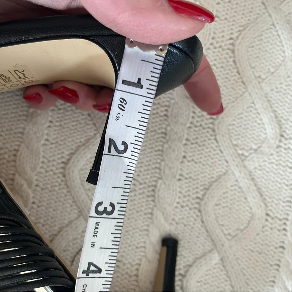 New! Jewel Badgley Mischka Black Heeled Slide Sandals Women’s Size 7.5 - Picture 8 of 14